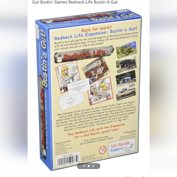 Redneck Life Board Game & bustin'a gut expansion pack, new sealed - Picture 11 of 15